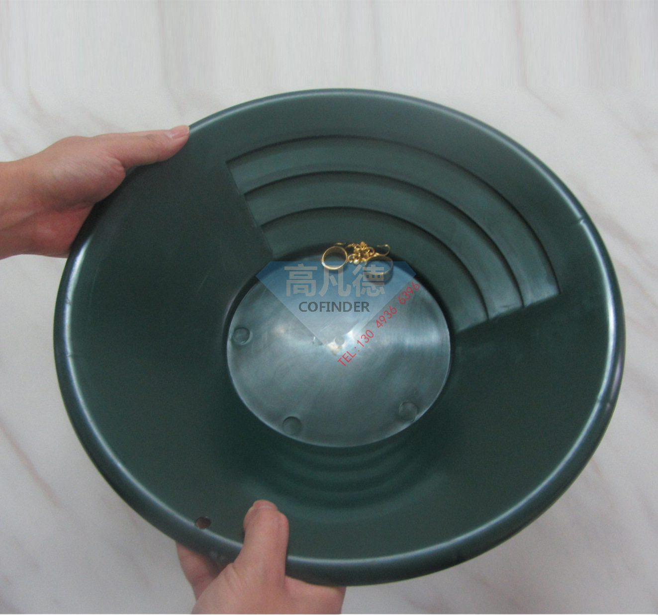 350*76mm 绿色淘金盆 塑料淘金盆 掏金盆 掏金盘 人工淘金工具