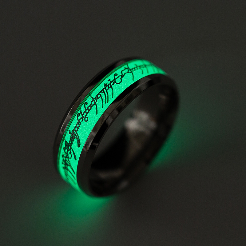 Grenz Überschreiten Der Neuer Herr Der Ringe Glänzend Leuchtend Fluor Zieren Der Ring Konzert Brief Text display picture 10