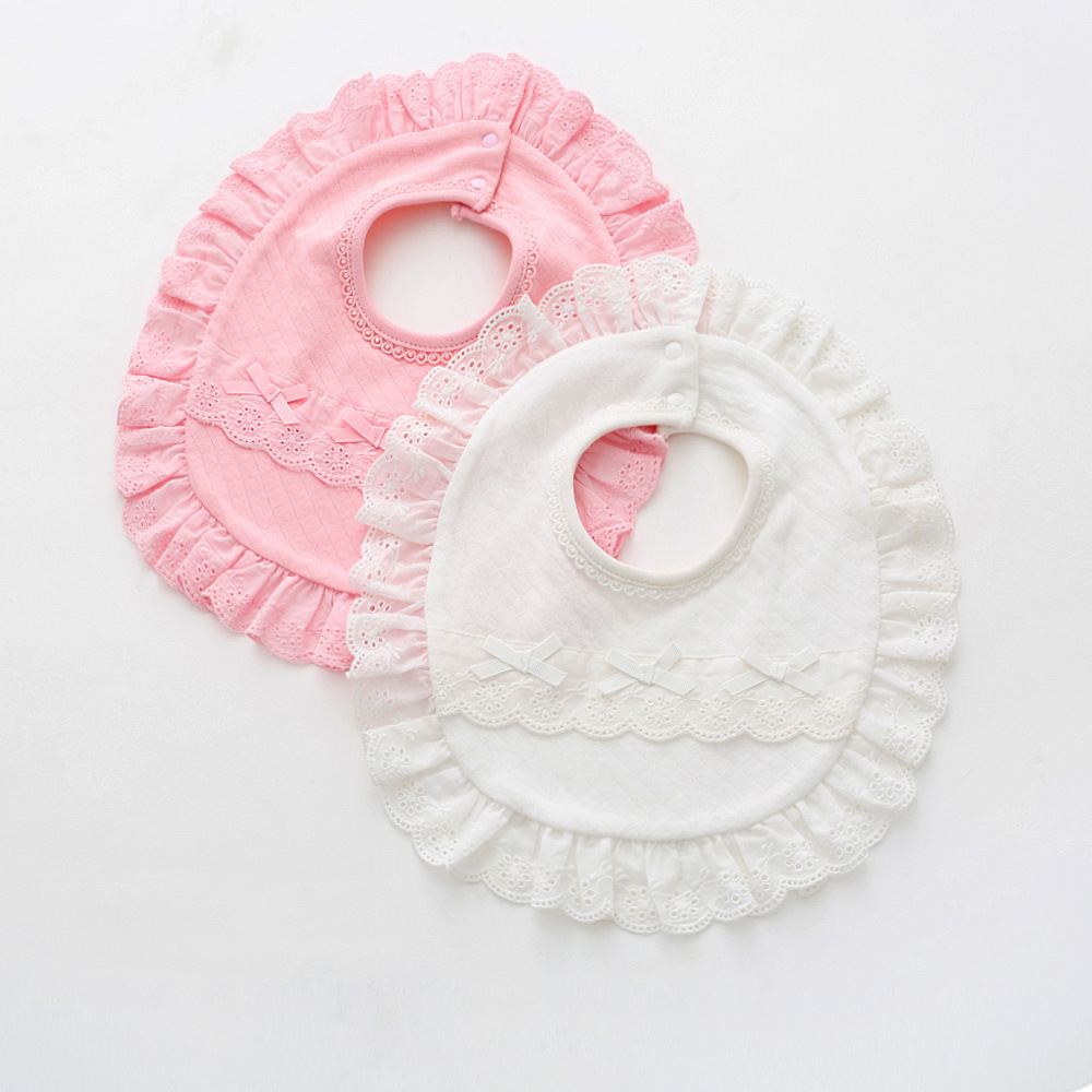 婴儿口水巾 女宝宝围嘴  百搭围兜  纯棉不防水 蕾丝公主|ru