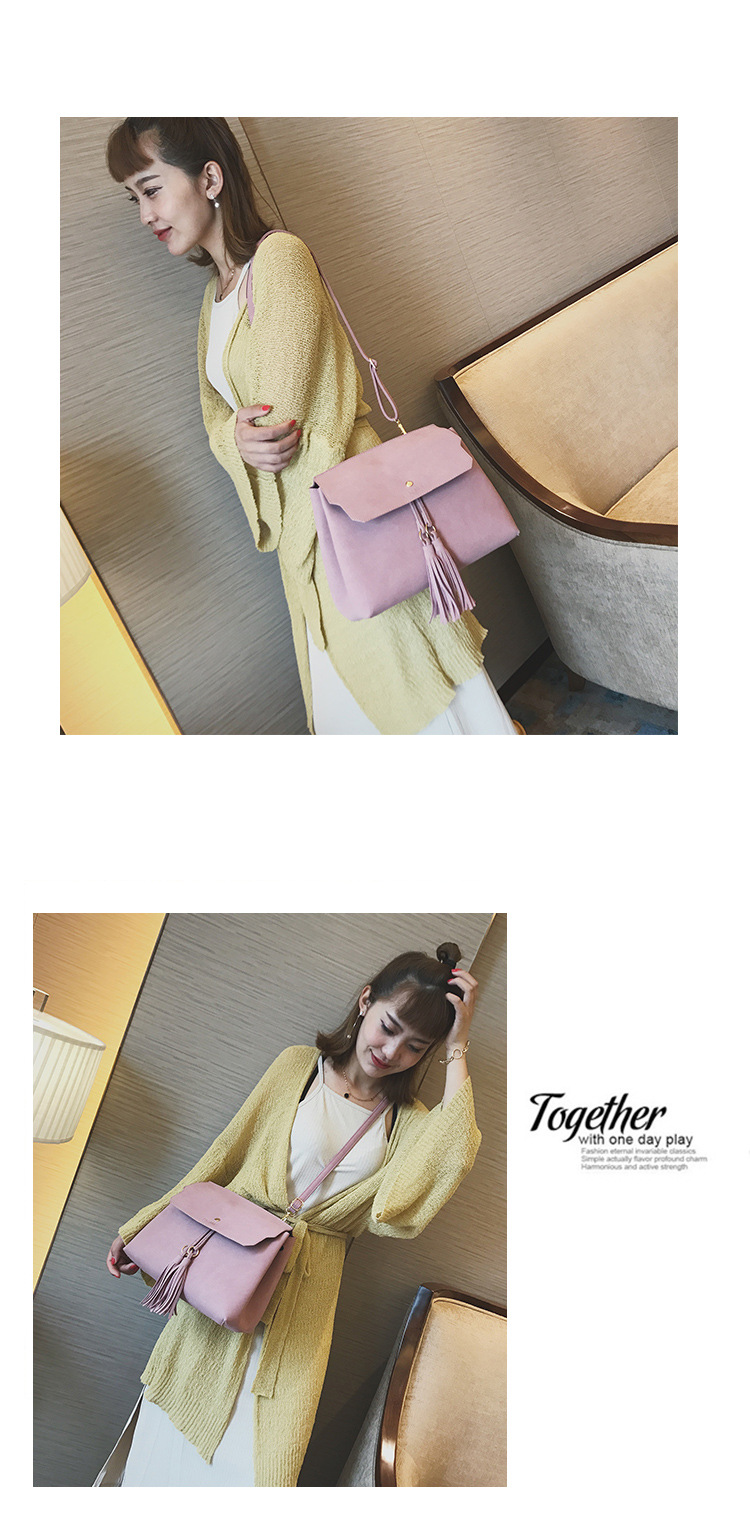 Korean version PUfashion bag (Pink)NHPB0248-Pink