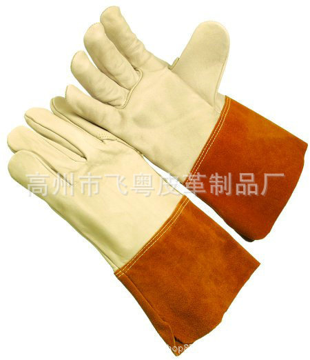 桓色十棕色电焊劳保手套皮革手套批发