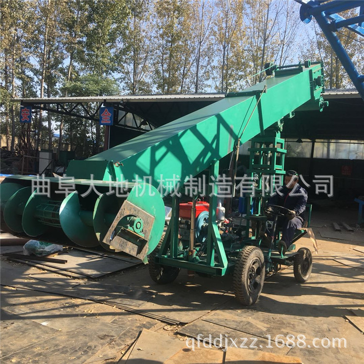 自走式高效扒谷机 晒谷场收粮机 可以边收粮边装车的机器