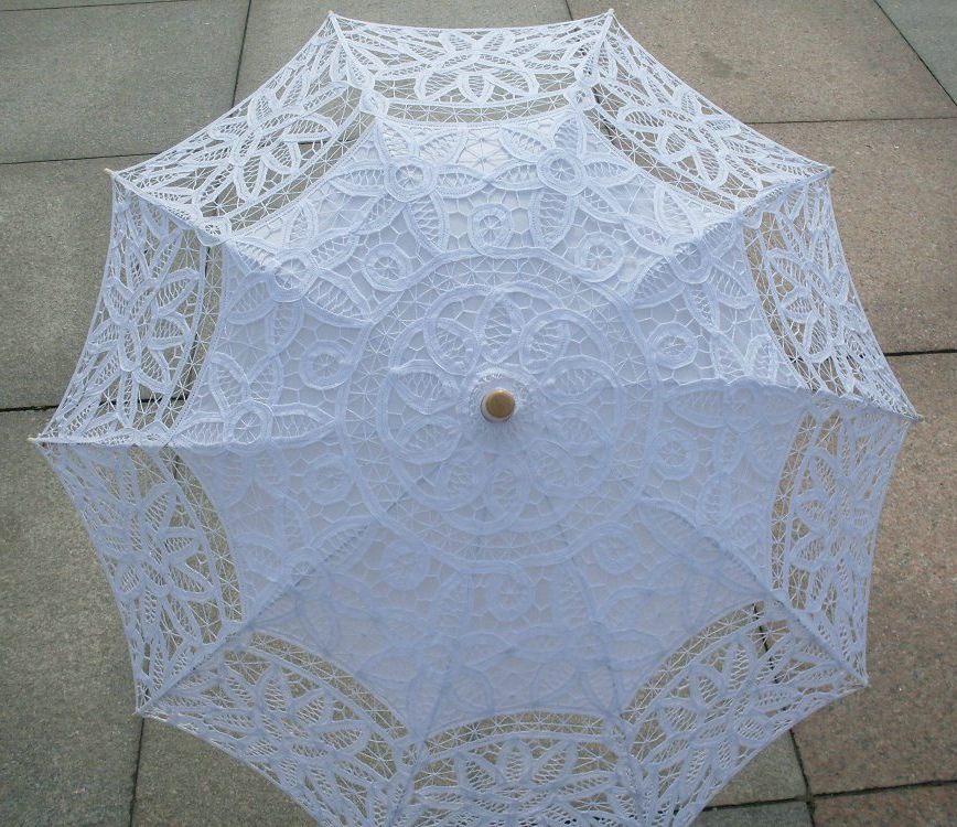 山东泰山壹太阳伞带绣洋伞防晒长柄伞摄影沙滩伞百代丽花边蕾丝伞|ms