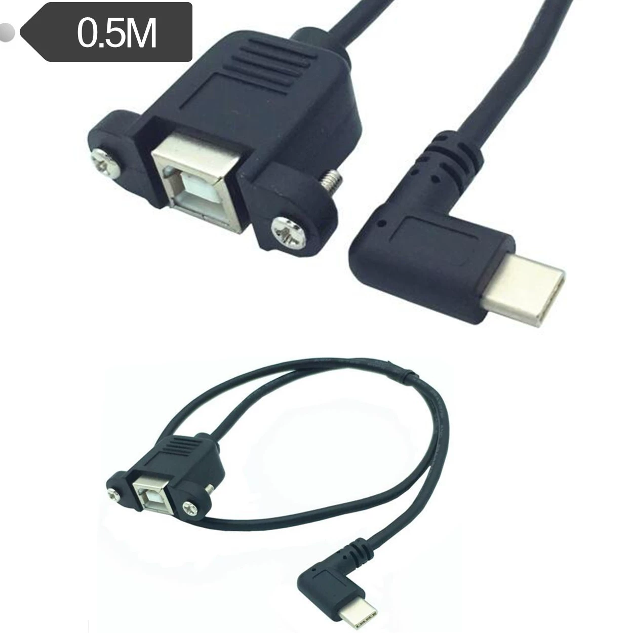 TYPE-C локоть к USB B мастер кабель для ушей, кабель панели винт 0.5м
