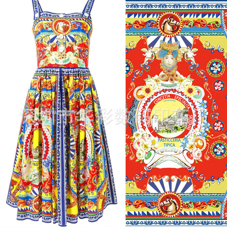 服装热转移印花 扎染印花布 成品印花胚布批发热转移印花直销