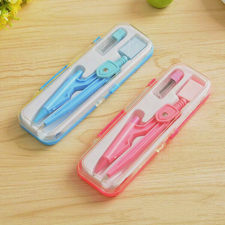 Wholesale 809 Student Geometric Compass Combination Set Classic 3-piece Compass Plastic Boxed