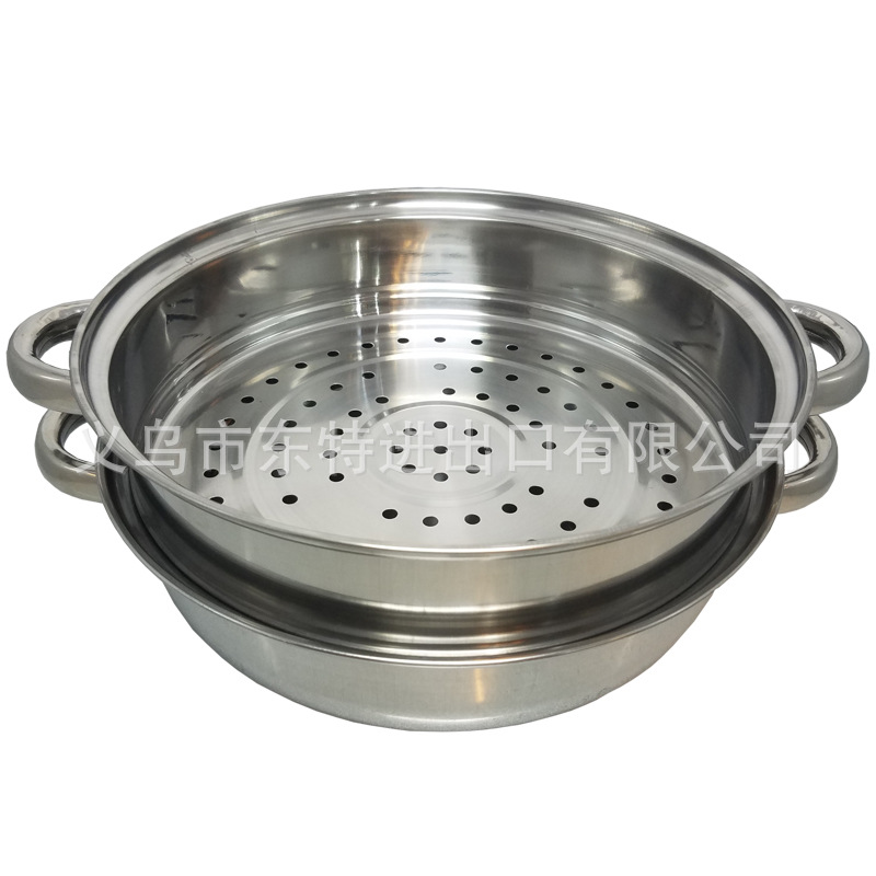 Factory direct sales: 4-piece set of stainless steel cookware, double-layer steaming pot, rice sieve, 3-piece set, gift set detail image 8