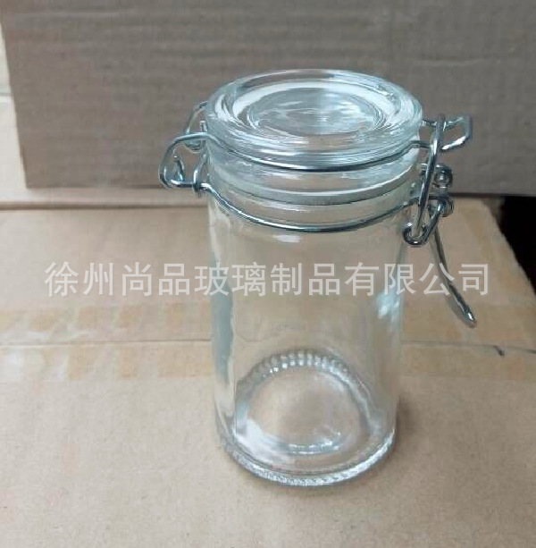 玻璃圆形卡扣密封罐 透明调料储物罐 相思豆储存瓶70ml 密封瓶