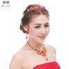 Fashionable hair accessory for bride, elite jewelry, necklace and earrings, city style, wedding accessories