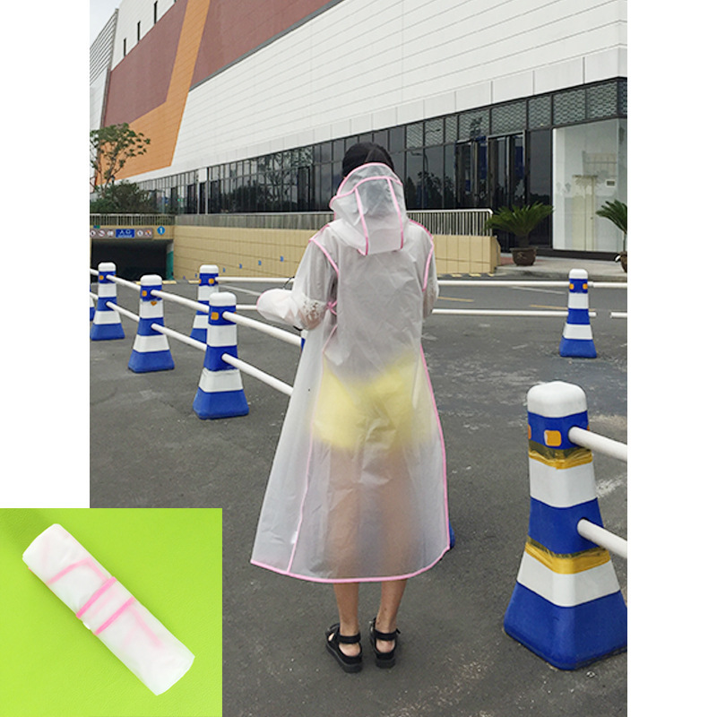 Transparent frosted one-piece raincoat adult poncho fashion outdoor raincoat wholesale transparent raincoat rainproof creative raincoat