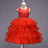 Europe and the United States children dress skirt gauze skirt wedding flower girl multi Diamond Princess Dress