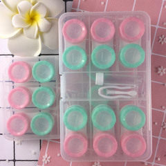 Wholesale contact lens case, double box, companion box, two-color macaron color care box, high-end six-pack double box