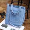 Retro denim one-shoulder bag, bag strap, handheld shopping bag with zipper, 2022 collection, Japanese and Korean