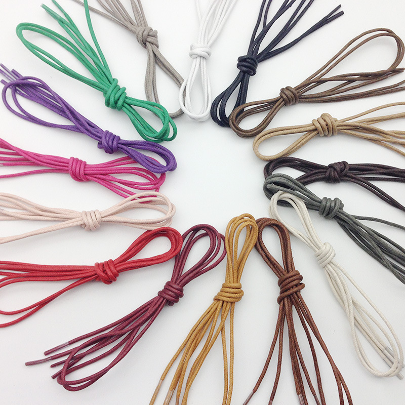 Round waxing shoelace thin wax rope waterproof leather shoes shoelace sports leisure waxing 0.25cm shoelace in stock wholesale
