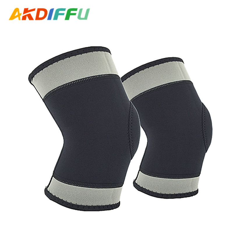Entrega de una pieza SBR material de buceo con agujero abierto rodillera protección transpirable corriendo montañismo baloncesto deportes equipo de protección