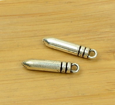 A4126 子弹 100个/包 2克 25x7mm 古银色 合金饰品配件批发