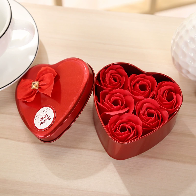 Soap, creative wedding flowers, tin box contains rose, creative gift, custom-made