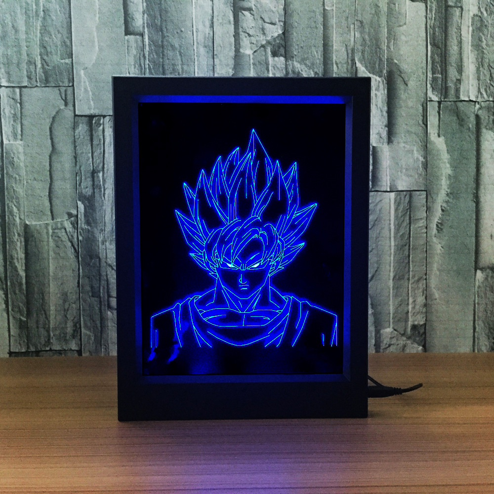 相框式3d小夜灯创意led灯新奇特产品半身七龙珠