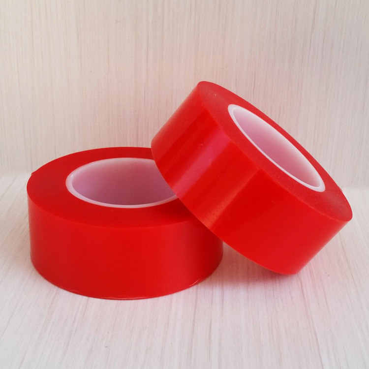 供应透明无痕高温双面胶 PET红膜双面胶 数码贴屏强力固定双面胶