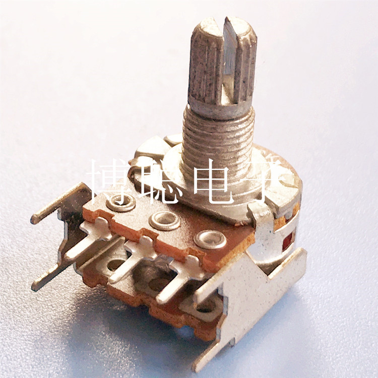 WH148电位器假双联 带支架 卧式 柄长15mm 旋转可调碳膜电位器