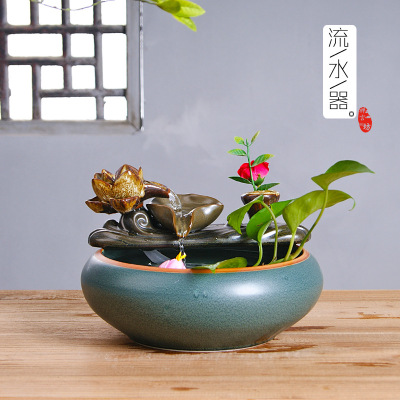 Silk Road ceramics Water filter Decoration Fengshui Lucky bonsai Chinese style Office Home Furnishing a decoration The opening Gifts