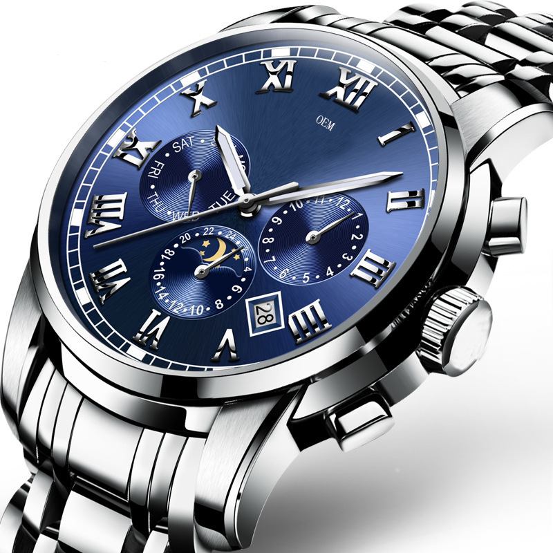 Manufactor Customized Watches fully automatic Mechanical watch steel strip Men's watches waterproof multi-function man watch lovers