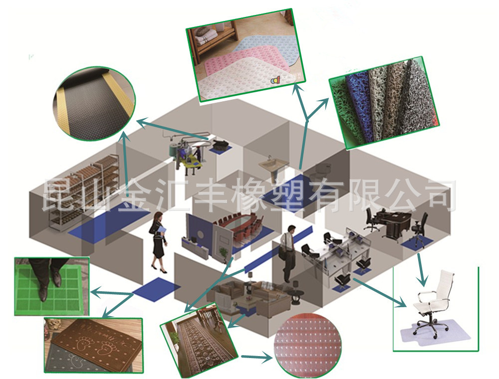 PVC塑胶地毯防滑垫片材卷材定制加工