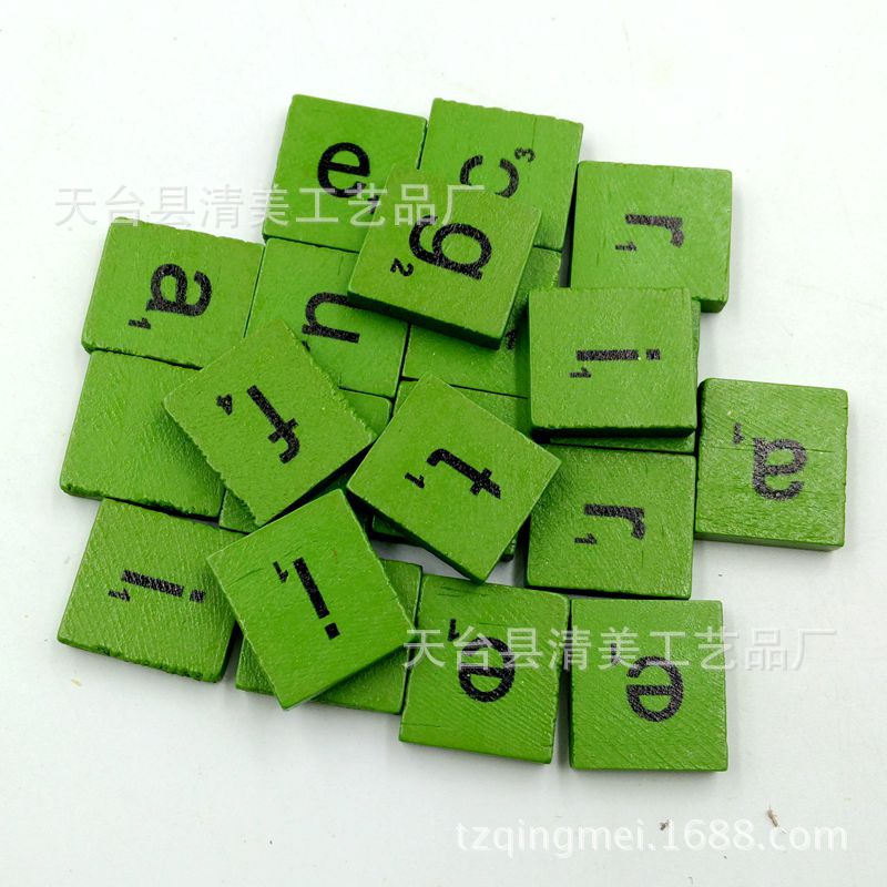 Impresión de letras en inglés estándar en minúsculas, bloques de color, letras en inglés, 100 piezas, un paquete de 18*20mm