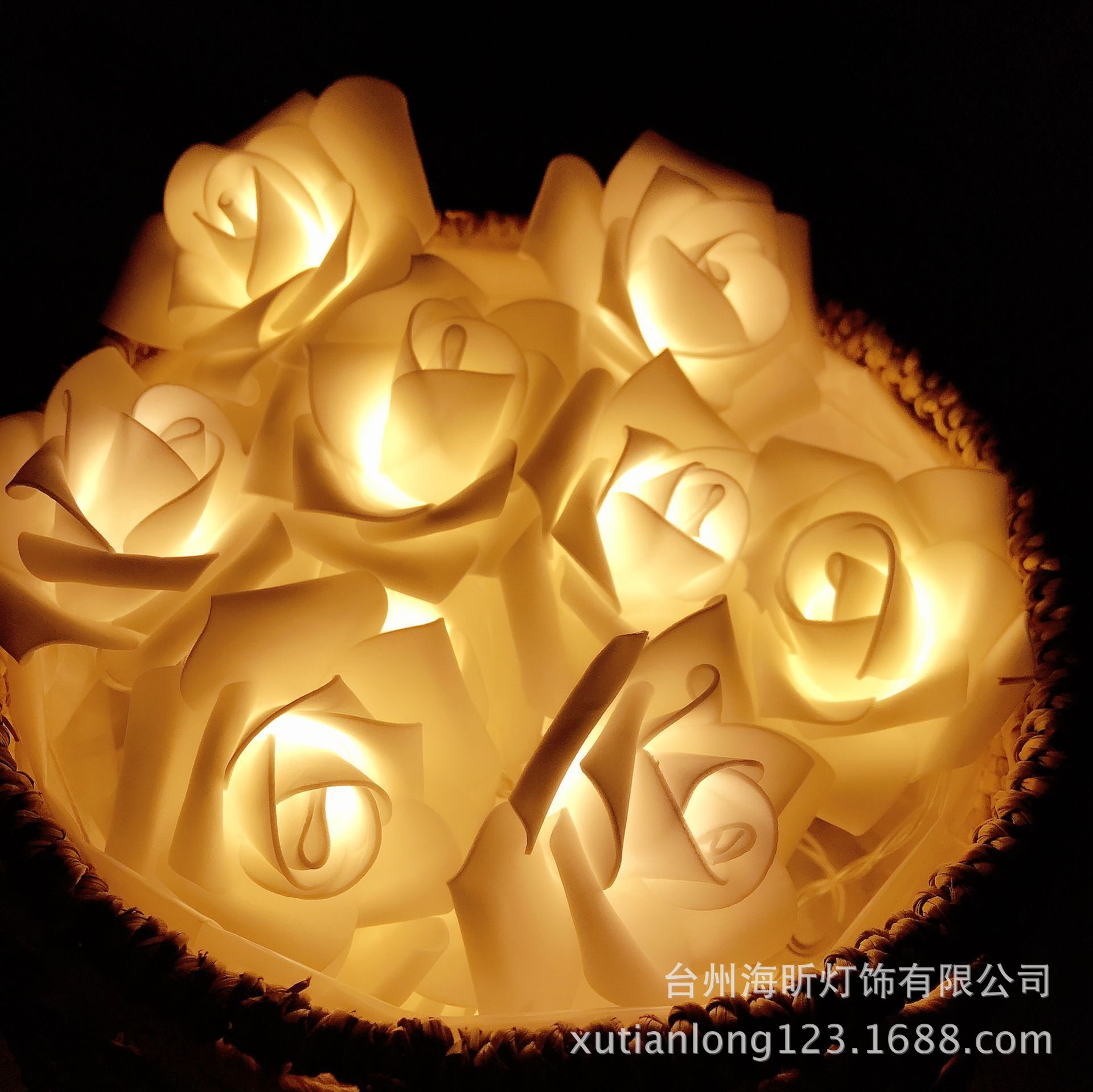 isn少女心寝室摆饰玫瑰花LED电池灯串寝室房间婚庆电池盒LED灯串|ru