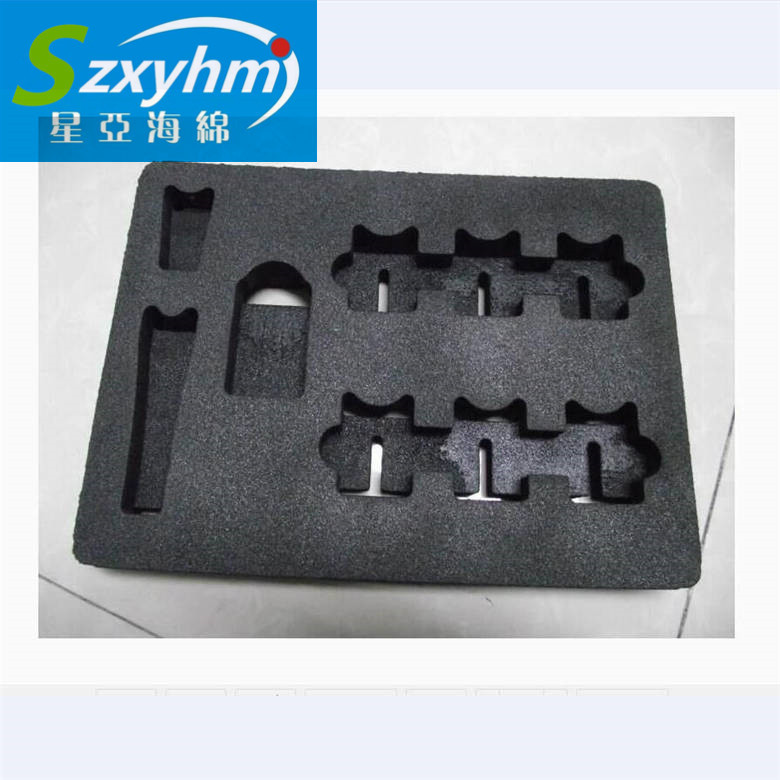 深圳星亚厂家供应高密度黄色泡棉内托盒 贴绒布植绒eva托盘