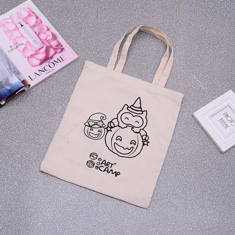 厂家定做环保彩印卡通全棉棉布袋 创意学生手提袋购物袋现货批发