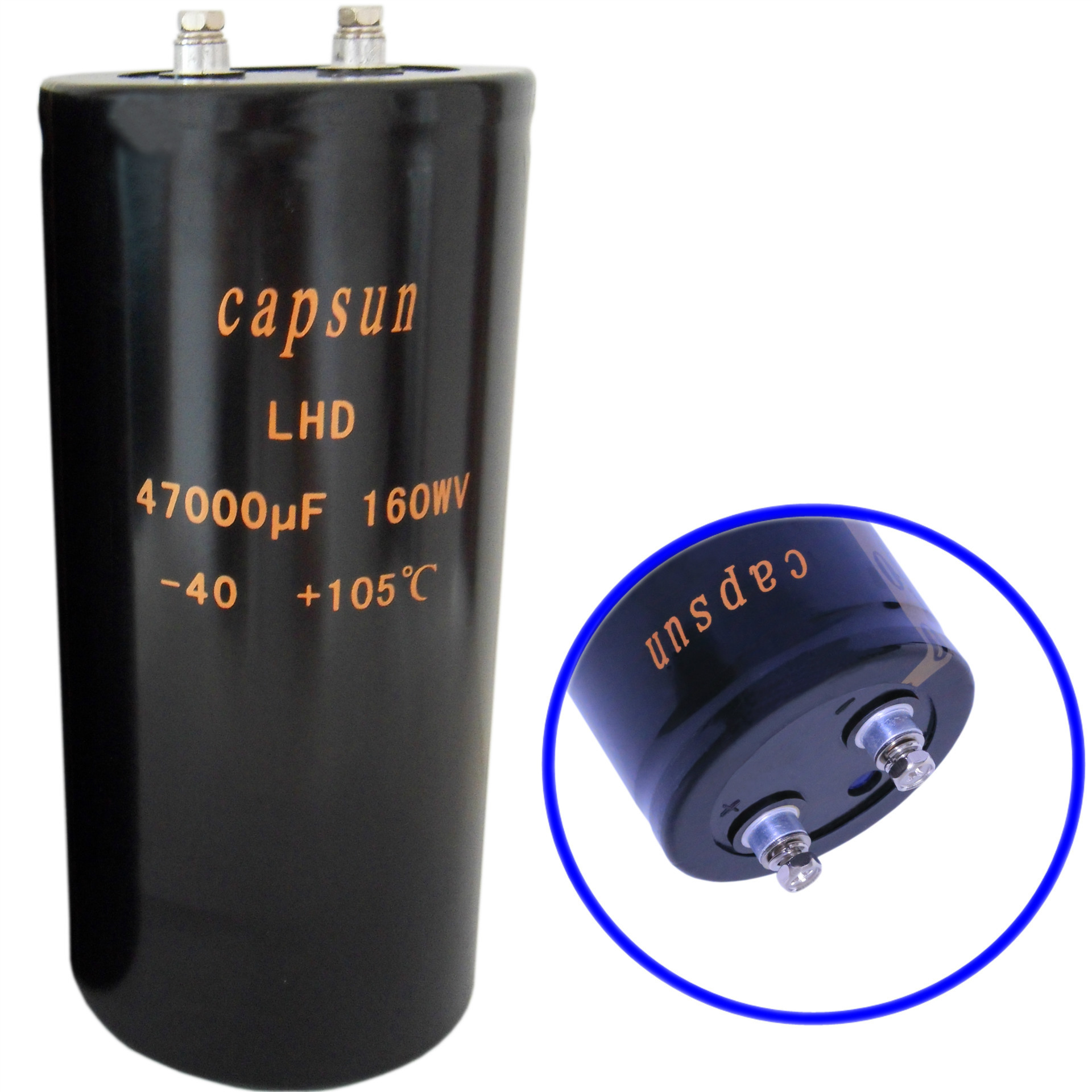 深圳厂家 46000UF160V LHD 3000万次充放电黑色金字高储能电容器