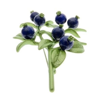 Europe, America, Japan and Korea Vintage wholesale green Paint Blueberry natural lapis lazuli Brooch Clothing Scarf buckle goddess