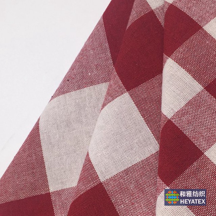 21支色织布朝阳格子布 现货红白格服装鞋帽家居工艺品面料
