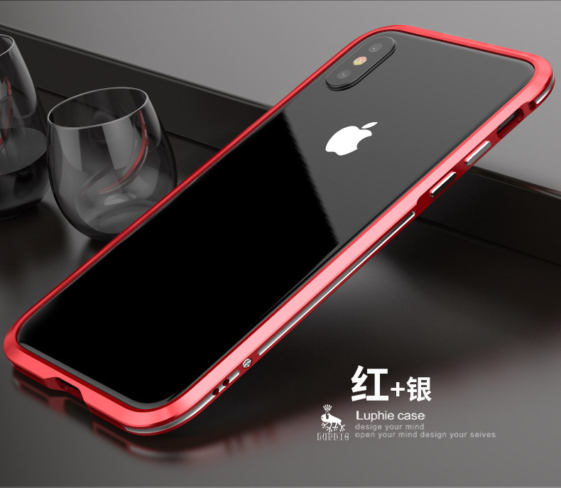 Luphie Bicolor Blade Sword Slim Light Aluminum Bumper Metal Shell Case for Apple iPhone X