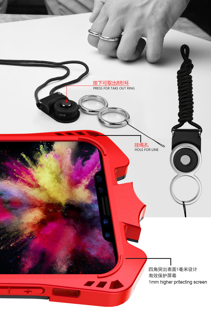 SIMON THOR Magnetic Bracket Aviation Aluminum Alloy Shockproof Rugged Metal Case Cover for Apple iPhone X