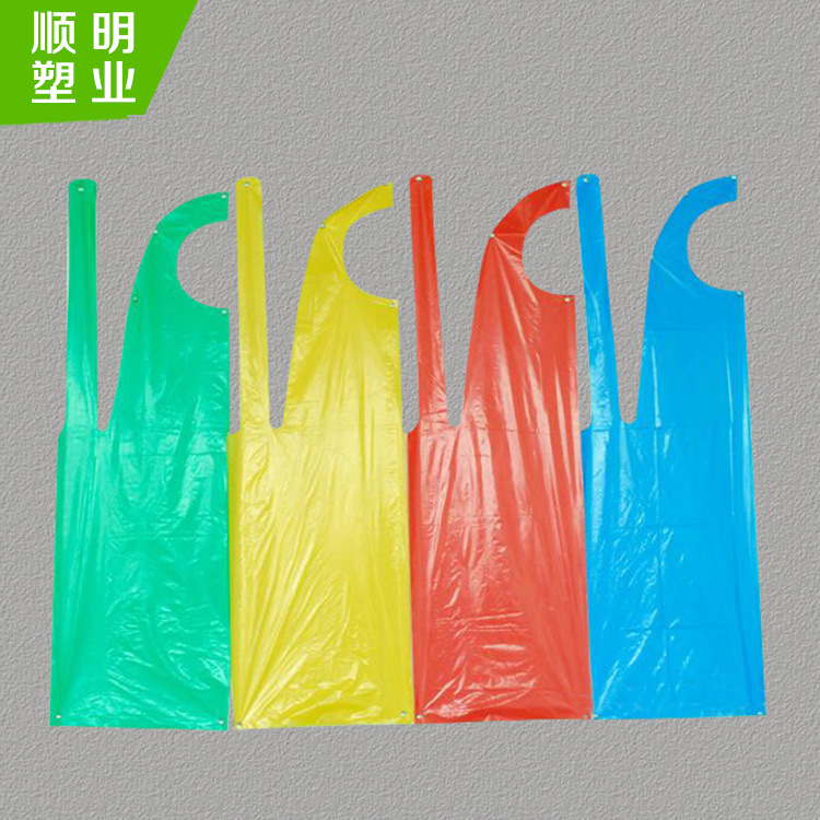 【一次性围裙】厨房餐厅工厂火锅龙虾加大加厚防水防油塑料围兜