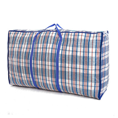 厂家批发定制格子防水尼龙 覆膜编织袋 包装行李袋收纳手提包装袋