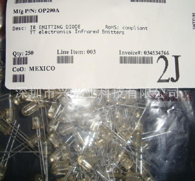 OP290A OPTEK红外发射管 5mm  890nm 50° 1.11W 高功率
