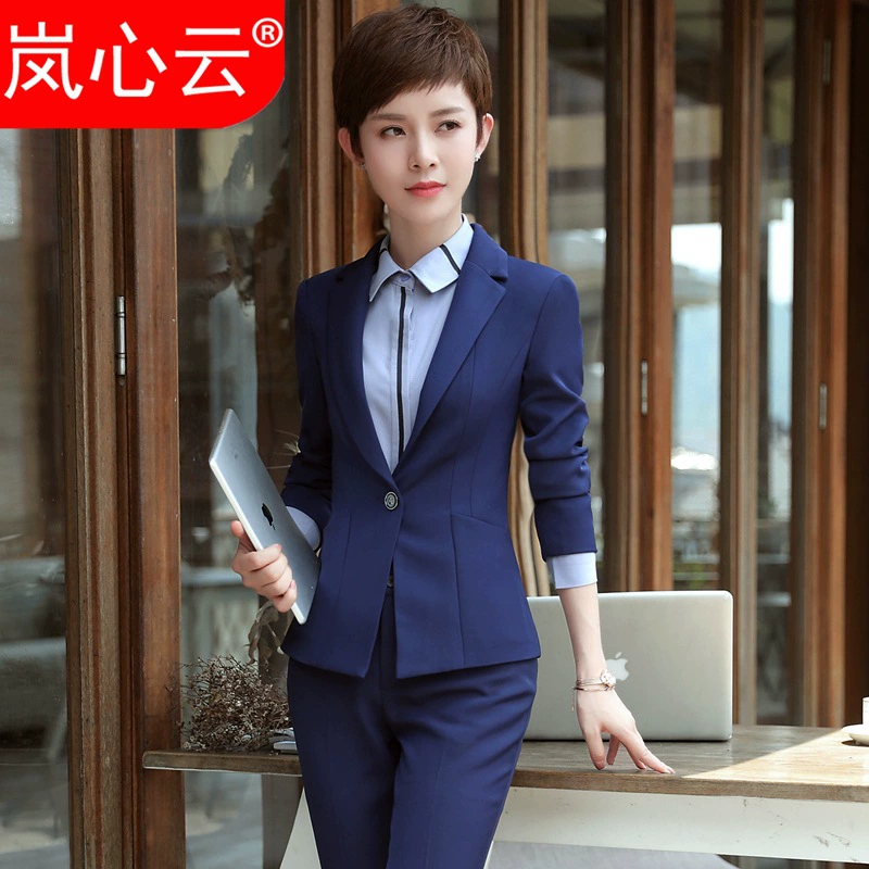 Осенняя Деловая одежда с длинным рукавом, женский костюм, новый корейский приталенный костюм, рабочая одежда для пригородных рабочих мест, продажа ювелирных изделий, рабочая одежда