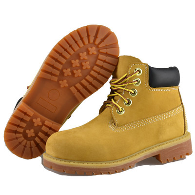 10061 真皮防水小童鞋头层牛皮中童靴耐磨防滑踢不烂小黄靴