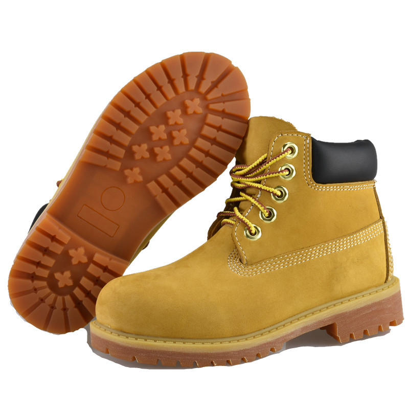 10061 真皮防水小童鞋头层牛皮中童靴耐磨防滑踢不烂小黄靴