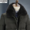 2017冬款男装大衣 狐狸毛领中长款休闲羽绒服 多色冬季厚外套