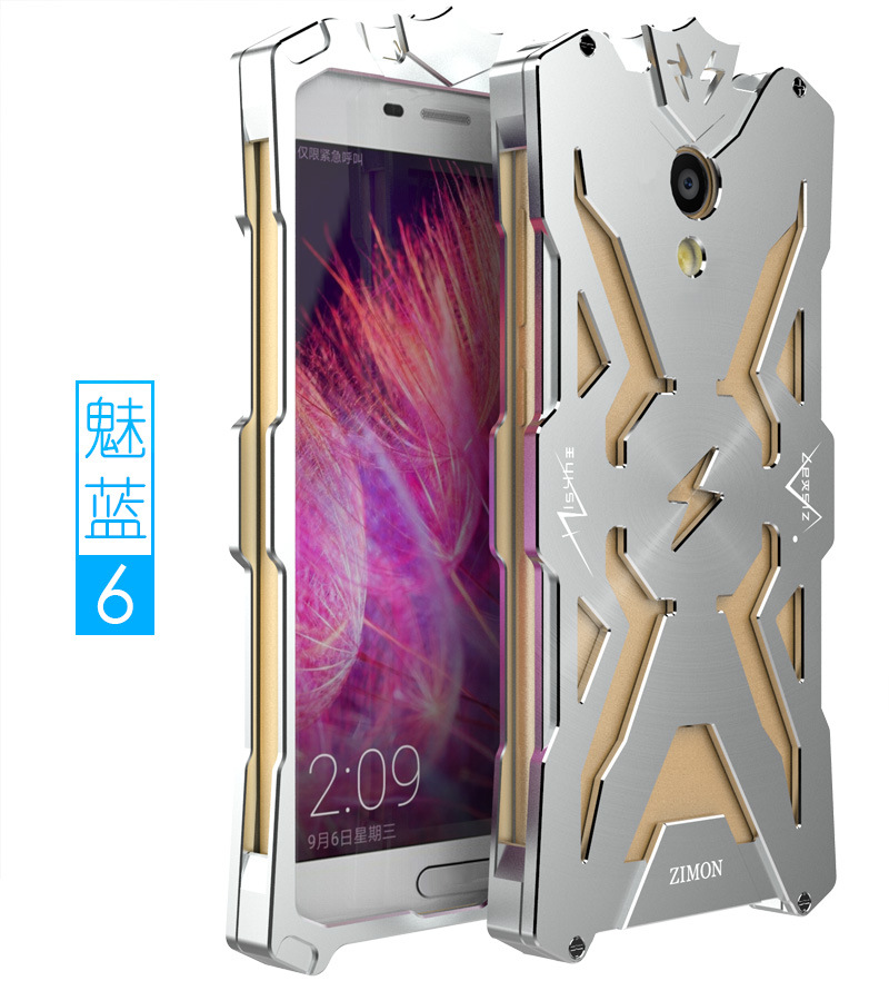 SIMON THOR Aviation Aluminum Alloy Shockproof Armor Metal Case Cover for MEIZU M6