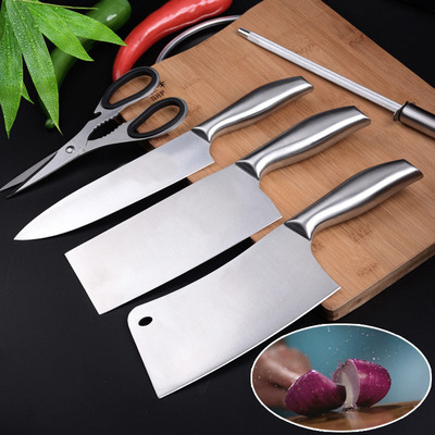 厨房六件套不锈钢菜刀具套装德国工艺切片刀切肉刀砍骨刀家用组合
