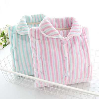 秋冬季加厚法兰绒月子服 保暖珊瑚绒孕妇睡衣大码喂奶衣哺乳套装|ru