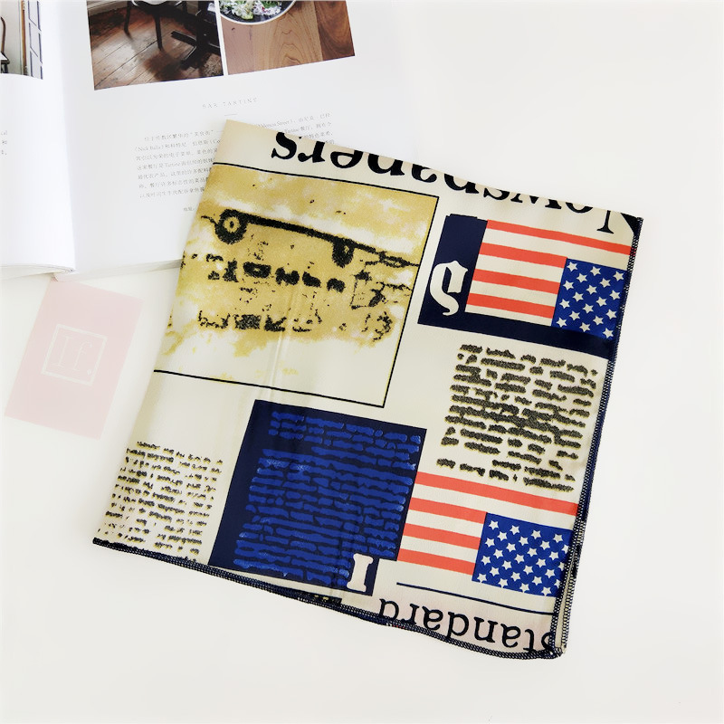60g Weight Silk Scarf Classification Daily Occasion Satin Material Stripe, Polka Dots, Chains Print Pattern Summer Season Women's Gender Simple Style Style Women's Simple Style Stripe Polka Dots Chains Print Satin Silk Scarf 30