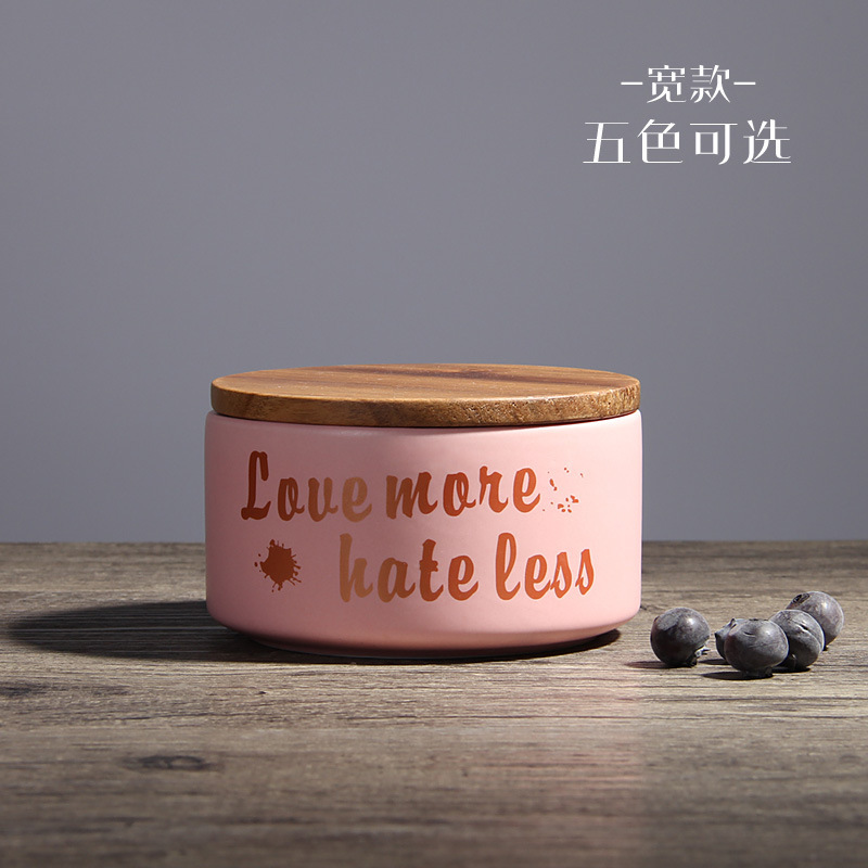 Nórdico creativo hogar cerámica sellado tarro café té almacenamiento tarro con tapa decoración al por mayor