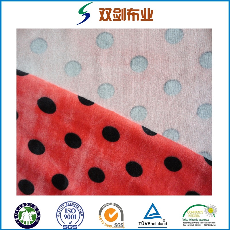 经编氨纶超柔染色印花经编银狐绒四面弹玩具面料服装面料