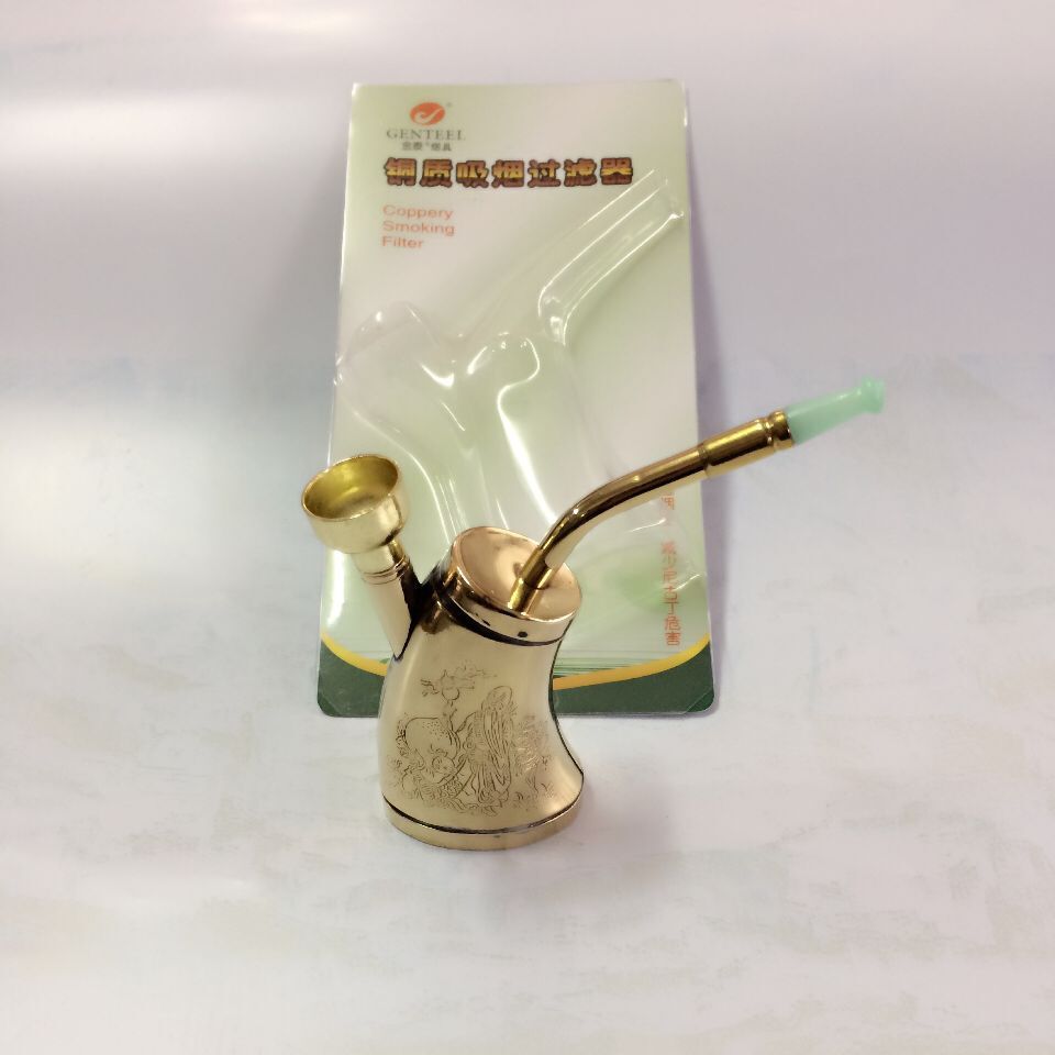 新奇特精品铜水烟壶创意竖铜制两用水烟壶水烟斗 批发